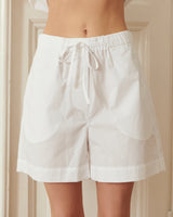 Shirt and Shorts Pajama Set in White