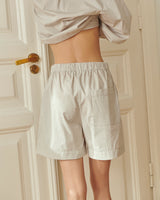 Cotton Comfort Vintage Pajama Shorts in Light Gray