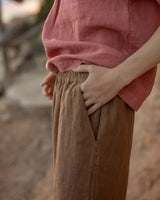 Brown Linen Trousers GEORGINA