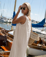 Nida - Linen Dress in Beige