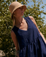 May - Linen Dress in Navy
