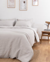 Light Grey linen duvet cover set with 2 pillowcases