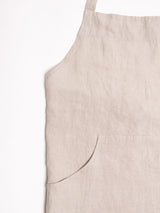 Linen apron in beige