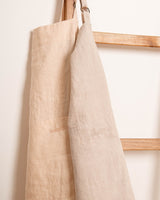 Linen apron in peach color