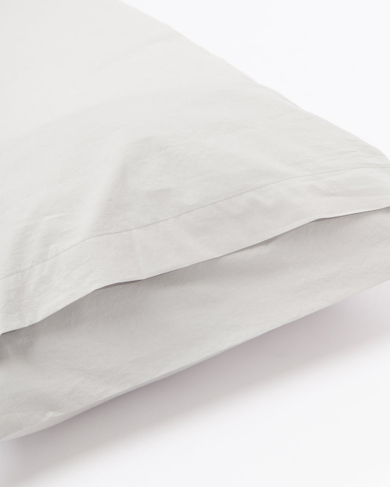 Cotton Percale pillowcase in Light grey