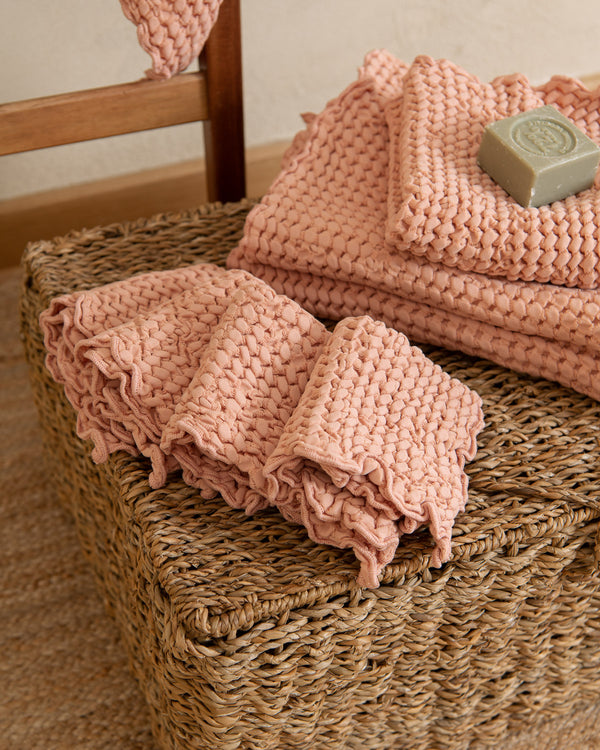 Waffle towel in Rose