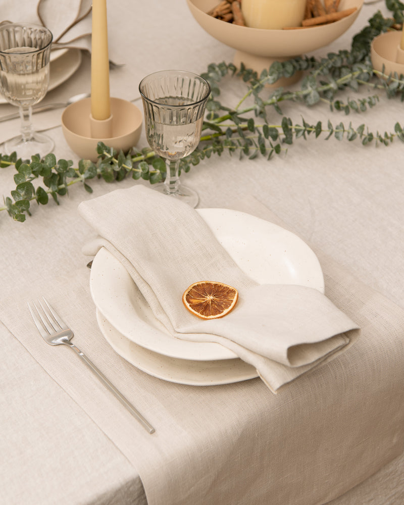 Linen napkins in beige set of 2