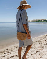 Kyoto - Linen Dress in Light Blue