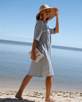 Kyoto - Linen Dress in Light Blue