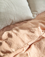 Clay linen duvet cover set with 2 pillowcases
