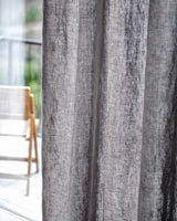 Mid-weight Curtains in dark grey, tab top