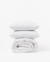 Cotton percale duvet cover set with 2 pillowcases in White