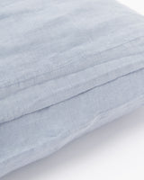 Light blue linen pillowcase envelope closure