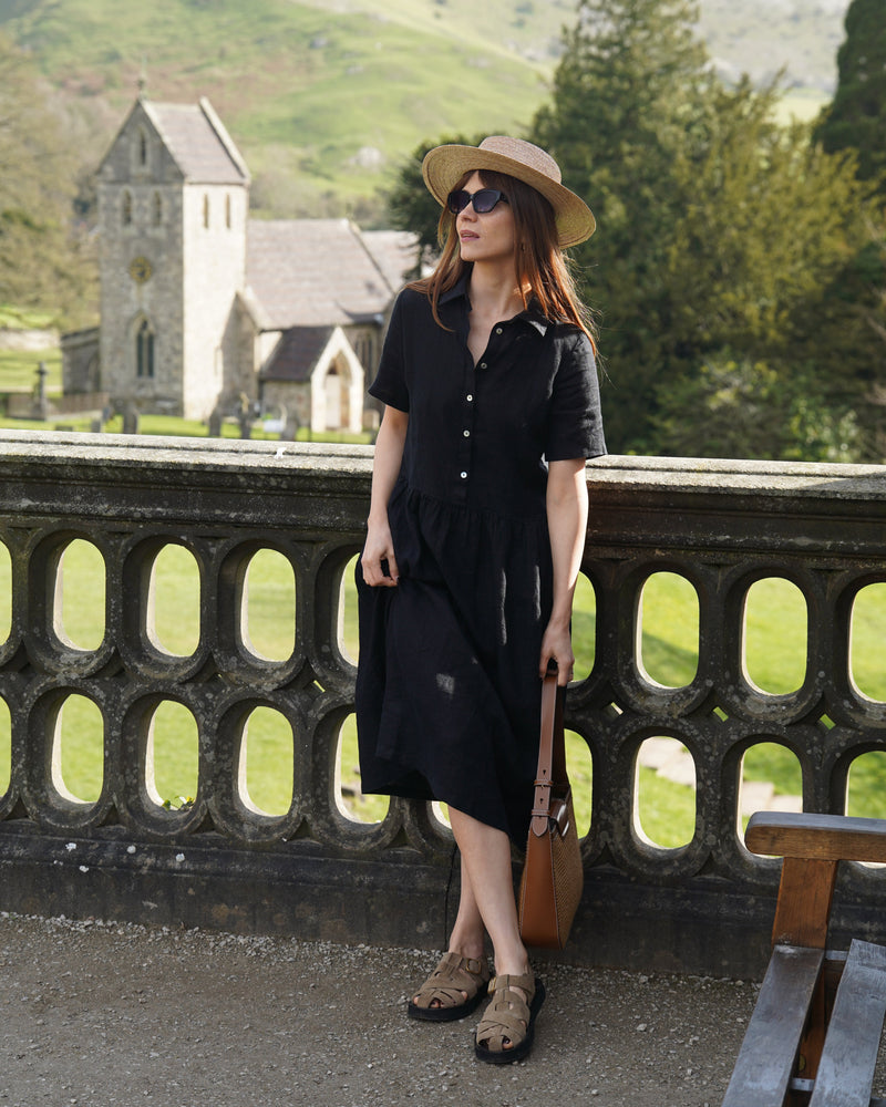 Elaine - Linen Dress in Black Sauths Elaine - Linen Dress in Black Sauths