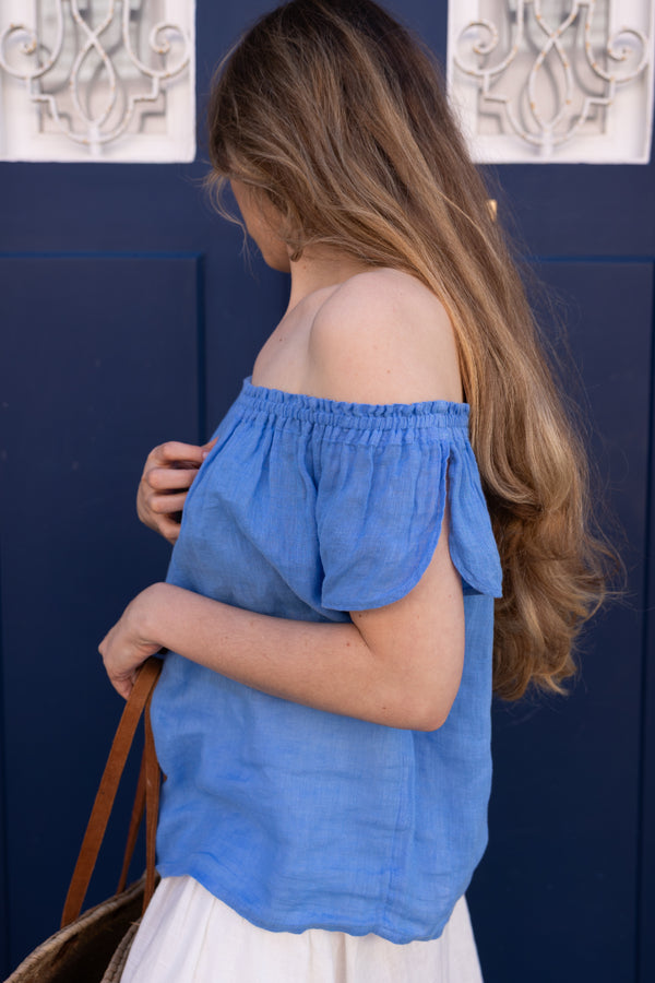 Spring - Linen Top in Azure
