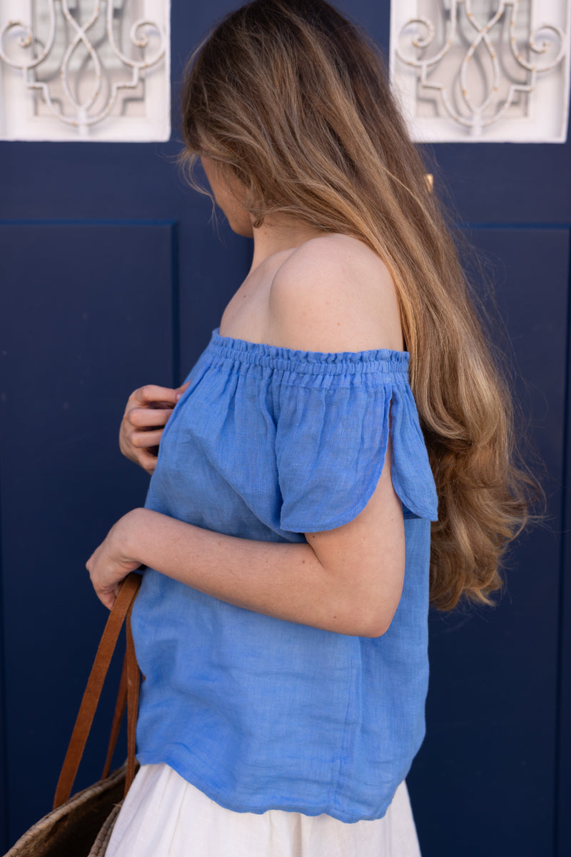 Spring - Linen Top in Azure