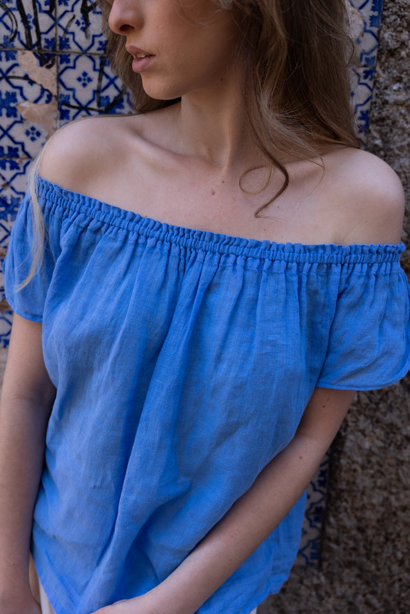 Spring - Linen Top in Azure
