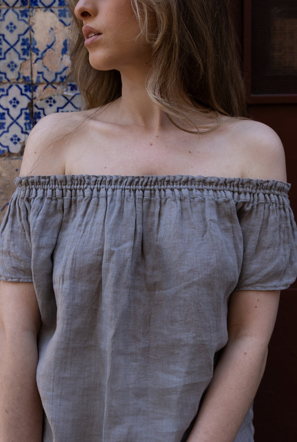 Spring - Linen Top in Cappuccino