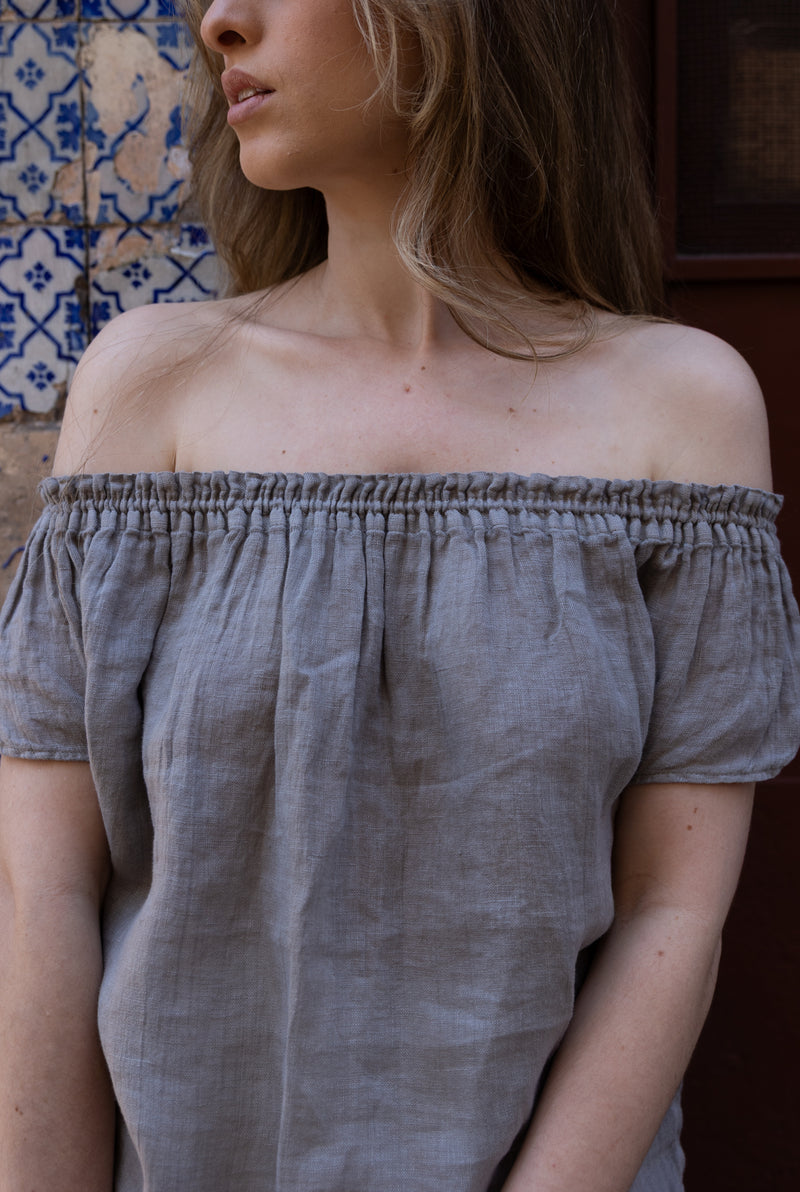 Spring - Linen Top in Cappuccino