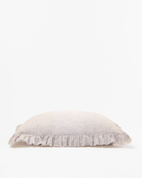 Natural Melange Linen Sham With Frindges