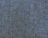 Shaina - Linen Skirt in Blue Herringbone