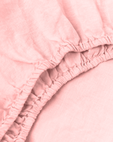Linen fitted sheet in Blush