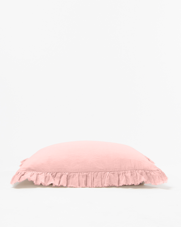 Blush Linen Sham With Frindges