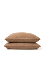 Brown linen pillowcase