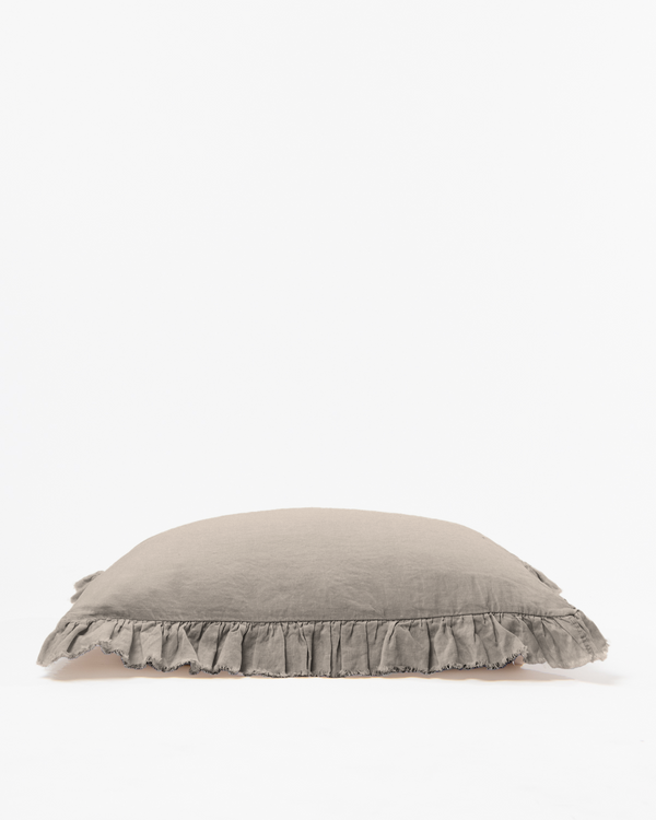 Cappuccino Linen Sham With Frindges