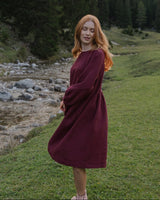 Capri - Linen Dress in Deep Burgundy
