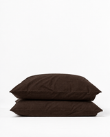 Chocolate linen pillowcase