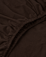 Linen fitted sheet in Chocolate