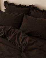 Chocolate linen pillowcase