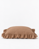 Brown Linen Sham With Frindges