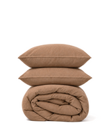 Brown Duvet Cover Set and Fitted Sheet Bundle
