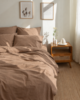 Brown linen pillowcase