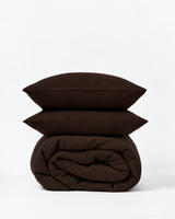 Chocolate duvet cover set with 2 pillowcases
