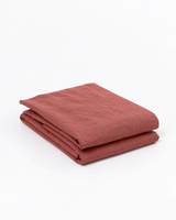 Linen Top Sheet in Dusty Red