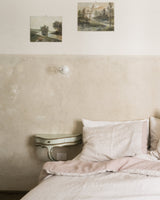 Natural Stripe and Cappuccino double sided linen pillowcase with buttons