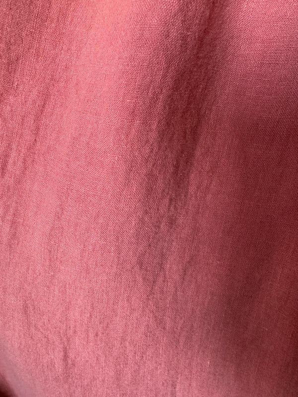 Carmen - Linen Dress in Dusty Red