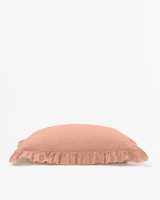 Dusty Rose Linen Sham With Frindges