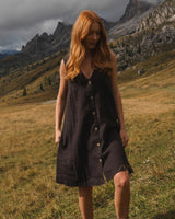Eze - Linen Dress in Chocolate