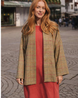 Frida - Wool Jacket in Brown Check