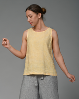 Harper - Linen Top in Yellow Gingham