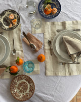 Linen placemats in Natural Stripe set of 2