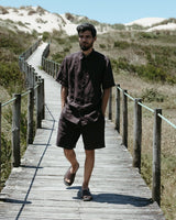 Men's Linen Shorts in Chocolate