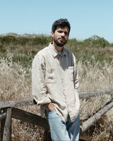 Men's Long Sleeve Heavyweight Linen Shirt in Dune