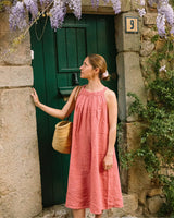 Ipanema - Linen Dress in Dusty Red