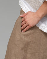 Joy - Linen Culottes in Cappuccino