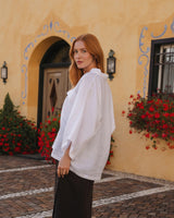 Lana - Linen Blouse in White